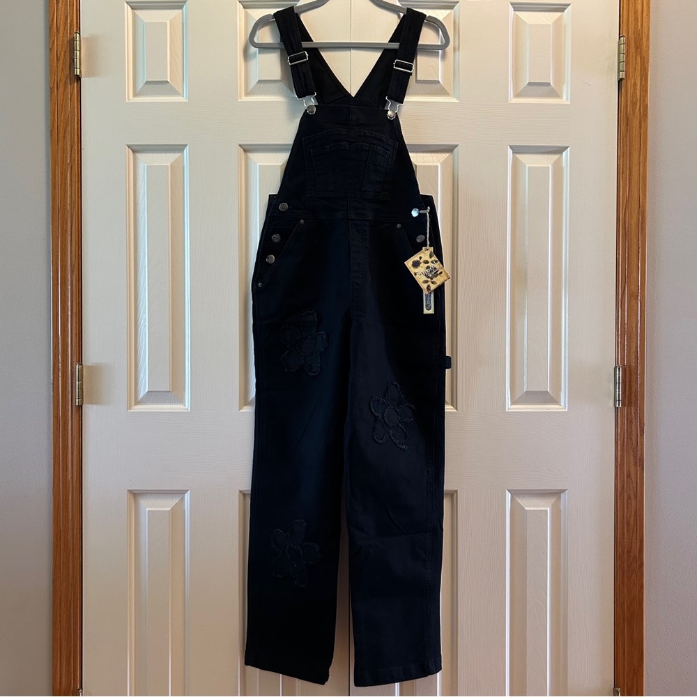 NWT Hybrid & Company Black Denim Overalls